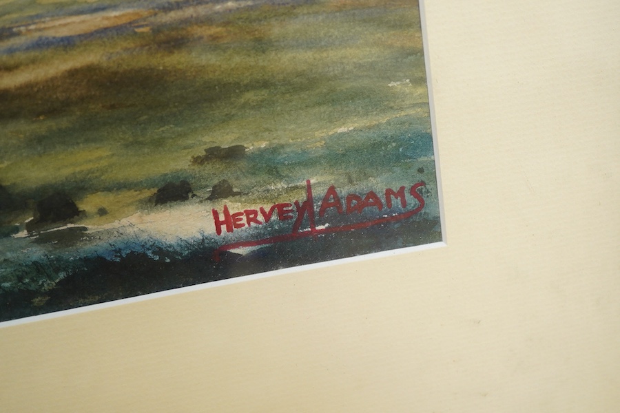 Hervey Adams (1903-1996), Moorland view with windmill, signed, watercolour, 35 x 55cm